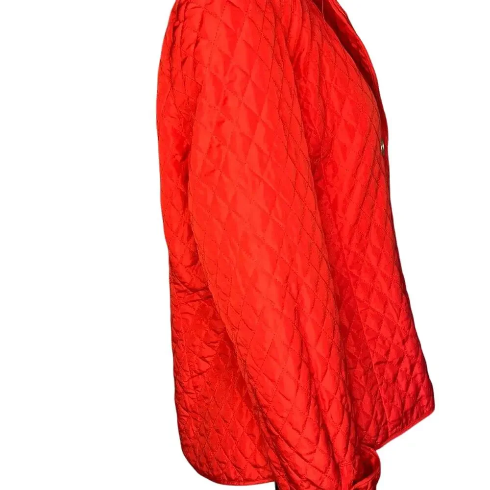 Red Quilted lightweight Button Jacket By R.Q.T. Size M - Picture 11 of 12
